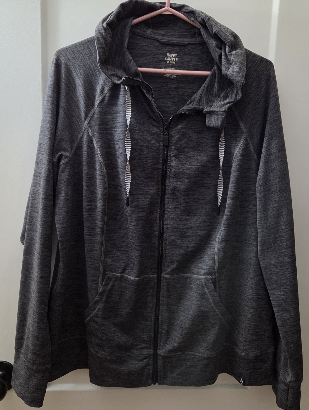 Happy Camper Women's Charcoal Full-Zip Hoodie Jacket